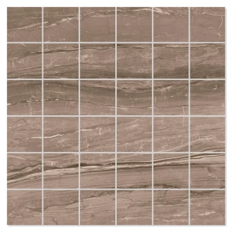 Marmor Mosaik Klinker Eos Brun Blank-Polerad Rak 30x30 (5x5) cm